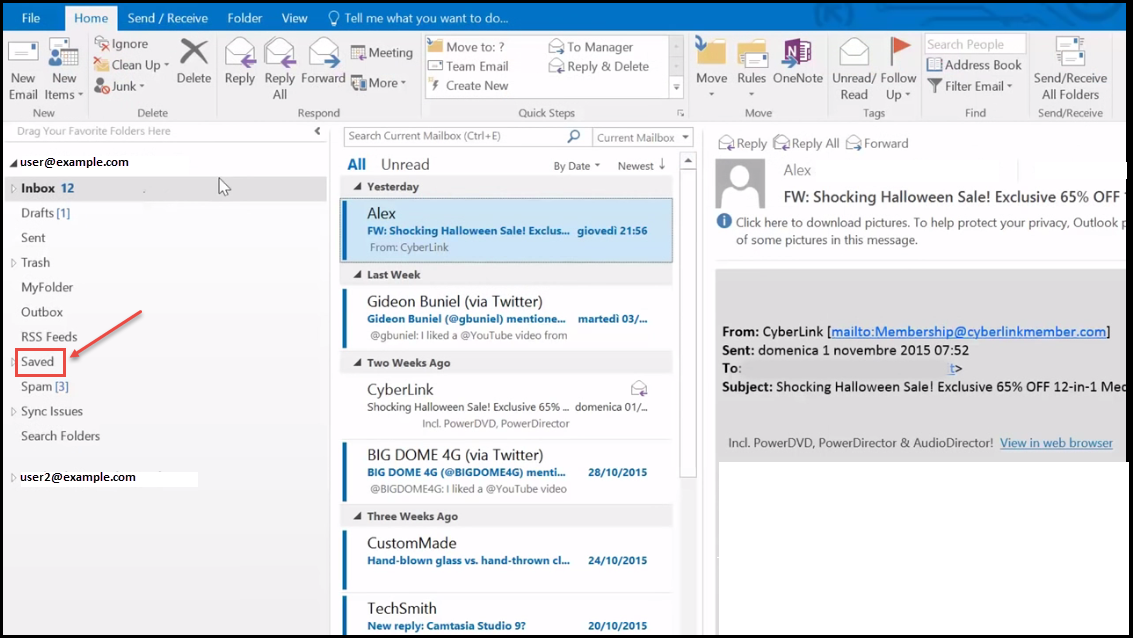 how to mass delete in outlook